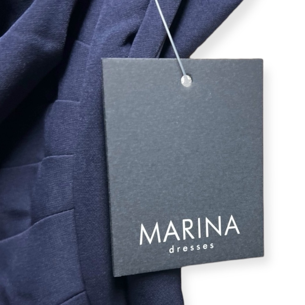 MARINA Navy Off-Shoulder Mini Dress - Picture 10 of 11